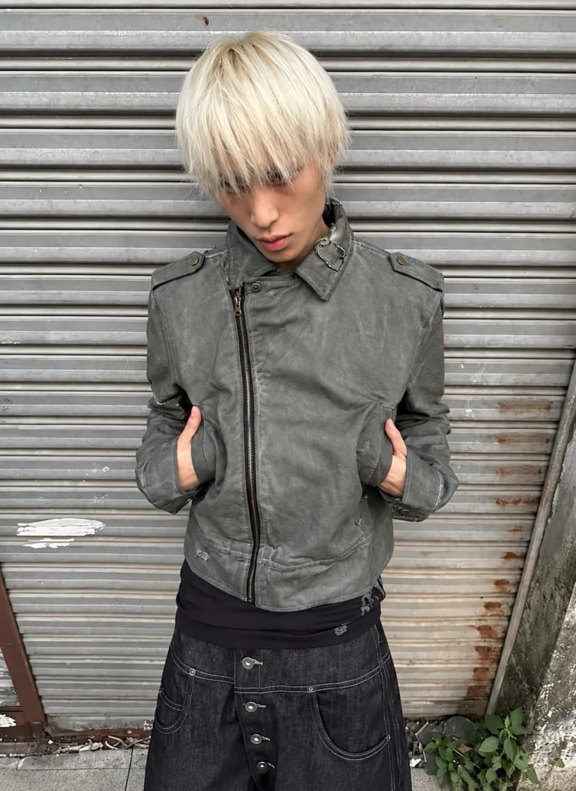 Washed Grey Zip Jacket 사진 1/2