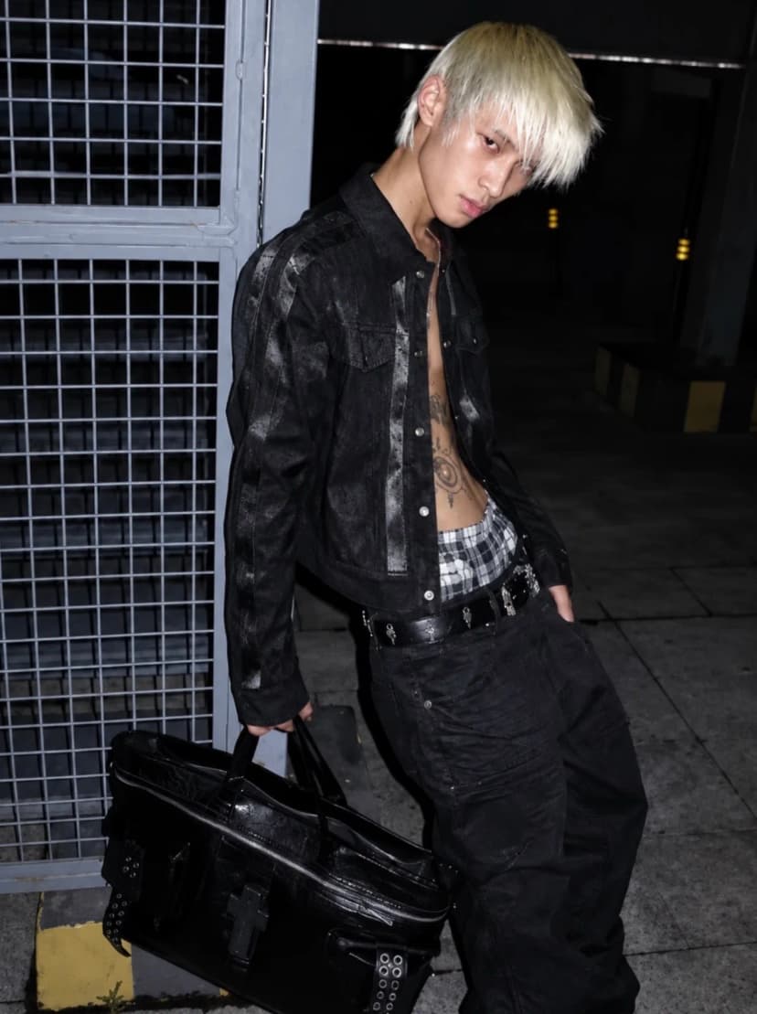 VOIDEN WASHED LEATHER STRAP JACKET 사진 1/4