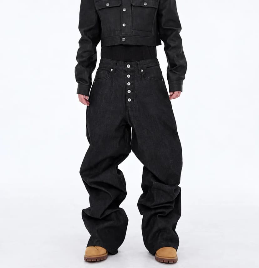 Multi Button Fly Baggy Jeans 사진 1/3