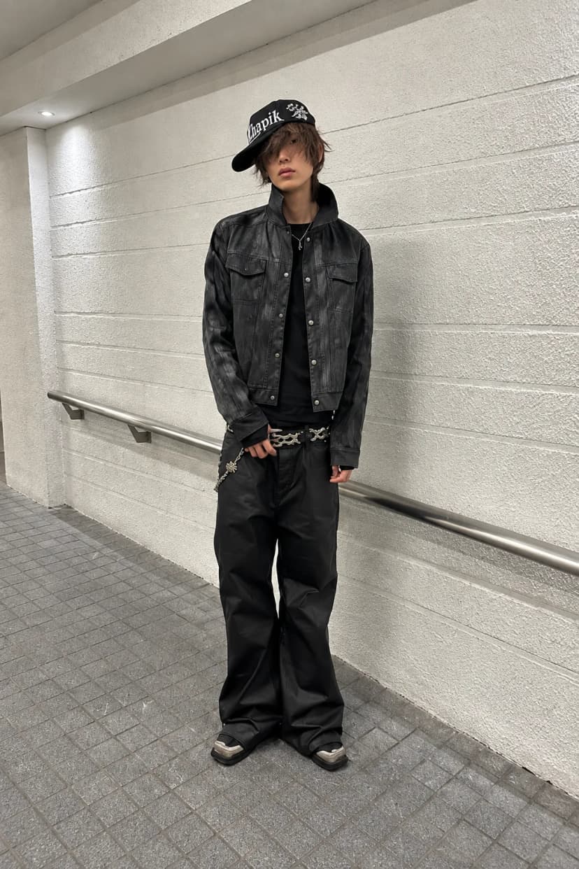 VOIDEN WASHED LEATHER STRAP JACKET 사진 1/3