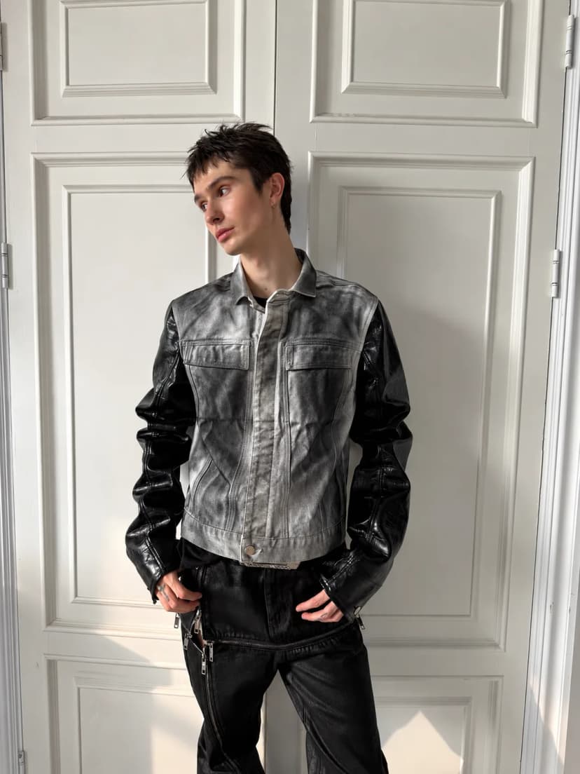A.E.L Leather Mix Jacket 사진 1/2