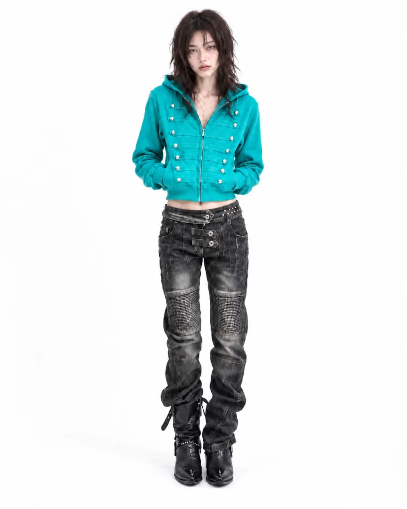 VOIDEN VINTAGE BIKER DENIM PANTS 사진 1/2
