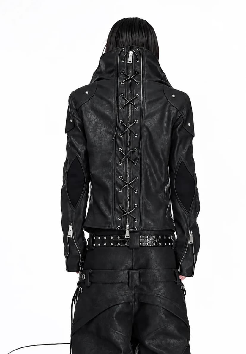 Asymmetric Leather Jacket 사진 1/4