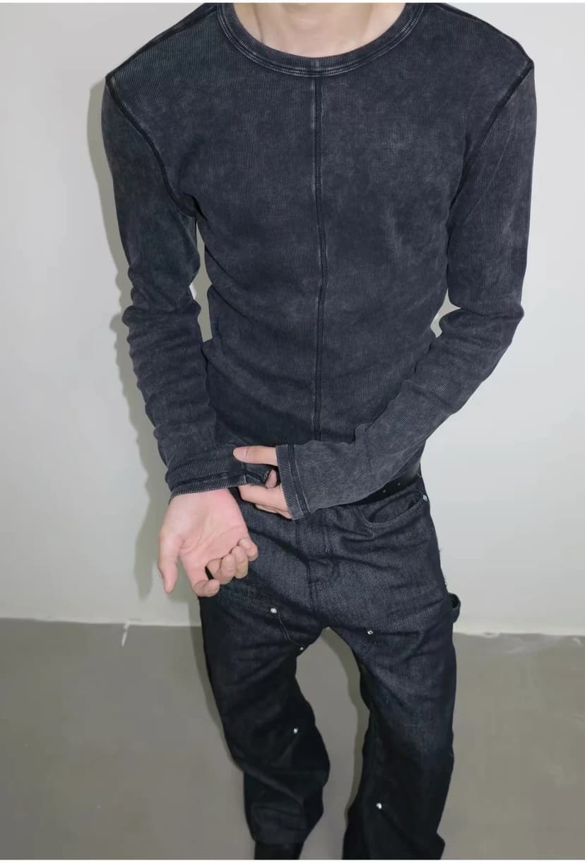 VOIDEN Washed Seam Slim Long Sleeve 사진 1/2