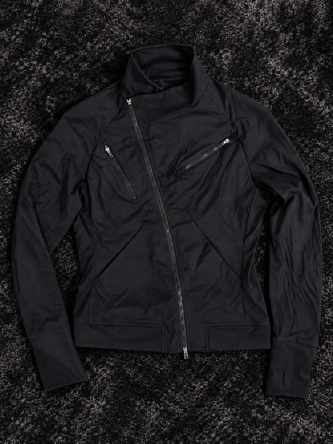 Black Asymmetric Tech Jacket 4