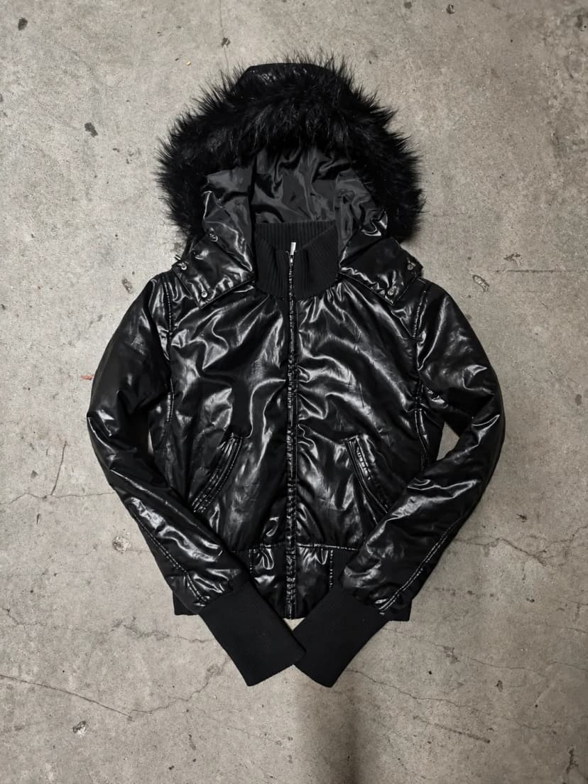 OBSIDIAN FUR HOODED BOMBER 사진 1/5
